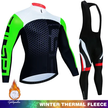 Iarna Thermal Fleece Ciclism de Îmbrăcăminte pentru Bărbați Mânecă Lungă Ciclism Jersey set MTB Haine de Lână Termica Ropa Ciclismo Bicicleta maillot