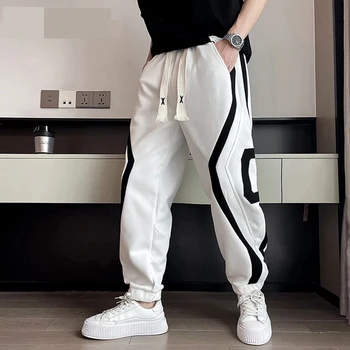 J FETE Streetwear Joggeri Bărbați Pantaloni Harem Chineză Marimea 3XL Alb, pantaloni de Trening Barbati Pantaloni de Moda 2022 Primăvară Noi Sosiri
