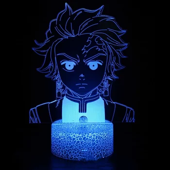 Kimetsu Nu Yaiba Lumina de Noapte Nezuko Kamado Figura Anime Demon Slayer Veioza Copii Copil pe Masa din Dormitor Decor 3D Lampa Cadou