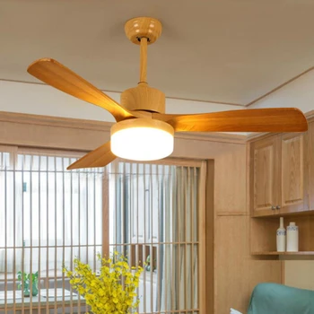 LED AC sat ventilatoare de tavan cu lumini minimalist, sufragerie, camera de zi ventilator de tavan cu control de la distanță