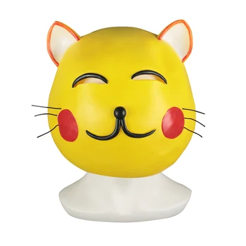 Maneki Neko Mici Norocos Bani De Aur Pisica Masca Halloween Animal De Lux Rochie De Cosplay Mască De Latex