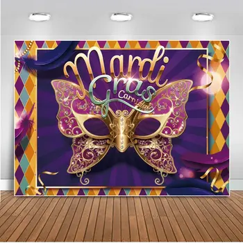 Mardi Gras Fondul Mascarada Medii de Dans de Bal Mardi Gras Petrecere Photo Booth pentru Petrecere a Burlacelor Decoratiuni Banner
