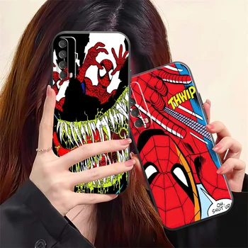 Marvel Spider Man Cazul în care Telefonul Pentru Huawei Y7S Y9A Y6 2019 Y7P 2020 Y8S Y7 2019 Y9 2019 Coque Capac de Silicon Silicon Lichid