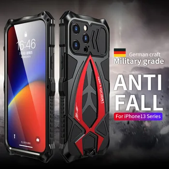 Metal +TPU Super Masina Silicon de Caz Pentru iPhone 13 Pro Max Trei Militara de Aparare Anti-drop Anti-knock Camuflaj Mobil Caz