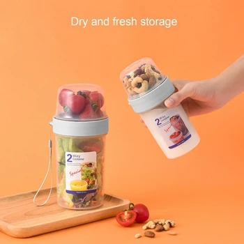 Micul dejun Bea Cupa de Moda Separate Lapte Gustare Cupa 5 Dimensiuni Iaurt cu Cereale Recipient mici containere cu capace