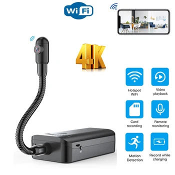 Mini wi-fi Portabil, Baterie aparat de Fotografiat fără Fir 4K Camerele de Securitate Acasă Nanny Cam Mici Interioară în aer liber Recorder Video de Mișcare Activat