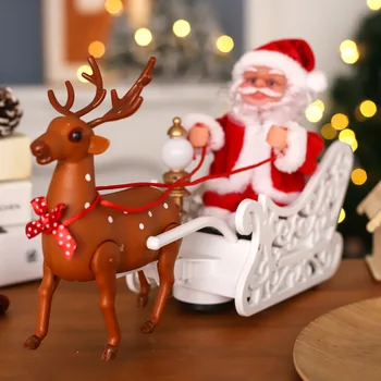 Mos Craciun Papusa Jucării pentru Pomul de Crăciun Pandantiv Electronice Jucarii de Plus cu Muzica Elan Sanie Pentru Copii Xmas Decor Cadou de Anul Nou