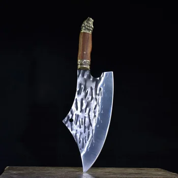 Mână-forjat tocare lama dubla li cuțit bucătar-șef longquan fantomă parte scriitor cu un cuțit retro-feliere machete