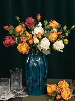 Nordic Home Decor Flori Artificiale de Trandafir Living Desktop Decor Veșnică a Crescut de Ziua Mamei Ornamente Artificiale de Trandafiri