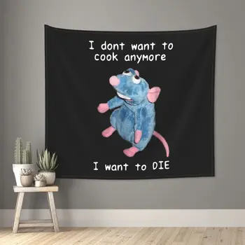 Nu Vreau Să Gătească Mai Vreau Să Mor Tapiserie Hippie Agățat De Perete Drăguț Mouse-Ul Camera De Decor Masa Acoperi Vrăjitorie Tapiserii
