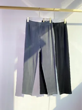Pantaloni Casual Pentru Femei 45-75 kg 2022 Toamna Iarna Talie Mare Culoare Solidă Întinde Vrac Miyake Cutat Glezna Lungime Pantaloni