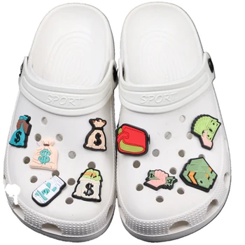 Papuci De Pantofi Cataramă Anime Drăguț Caractere Croc Jibz Decor De Designer De Dolari Bani Portofel Accesoire Garde Pantofi Decor Copil Cadou