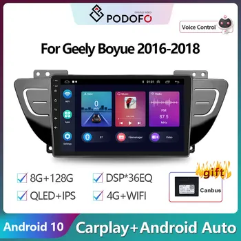 Podofo Android Carplay Radio Auto Pentru Geely Boyue 2016-2018 2Din Multimedia Player Video de Navigare GPS Ai Voce autoradio