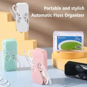 Portabil Ata Dispenser din Plastic Automat de Dinți, ața dentară Cutie de Depozitare Practice Ata Alege Dispenser cu Ata Înlocuiri