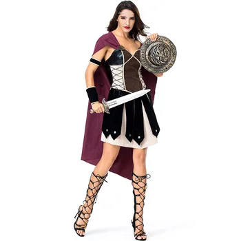 Roman Războinic Femeie Cosplay Femeie Halloween Spartan Gladiator Costume De Carnaval De Purim Parada Mascarada Club Rochie Petrecere