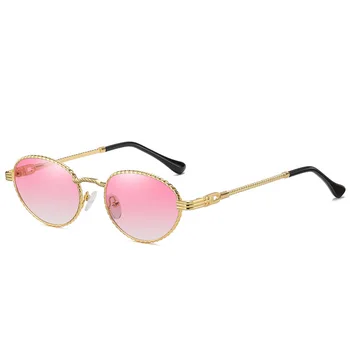 Seemfly Nou Metal Cânepă Frânghie Forma Retro Femei Gradient de Roz ochelari de Soare Lentile de Moda de sex Feminin Multicolore în aer liber UV400 ochelari de Soare