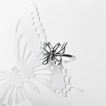 Singura Amintire Retro Gol Fluture Creatoare de Moda de Argint de Culoare de sex Feminin Redimensionabilă Deschiderea Inele SRI604