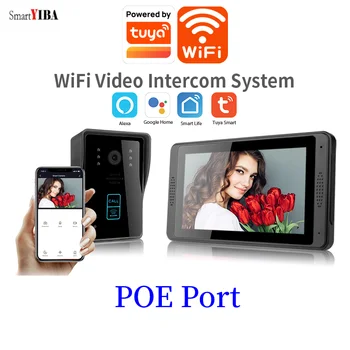 SmartYIBA Port POE Tuya Video Ușa Telefon 200Mega Pixel AHD WIFI de la Distanță Vizuală DoorbelI Sistem IR Cut RFID Debloca Interfon Kituri