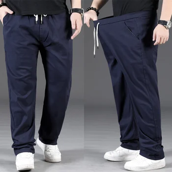 Sosirea Moda de Vara de Bumbac Subțire Noi Supradimensionat Pantaloni Casual Barbati Vrac Talie Elastic Lungime Completă plus dimensiune 2XL3XL4XL5XL6XL7XL
