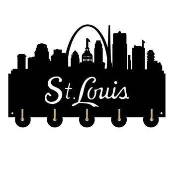 St. Louis Ale Orașului Cum De Decor De Uz Casnic Din Lemn, Cârlige De Perete Cuier De Perete Cuier Chei, Saci Haine Multi-Scop Chei