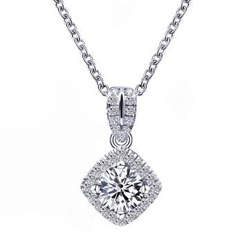 Tianyu Pietre DEF Alb Moissanite Coliere Femei Argint 925 Placat cu Aur de 18K Lanțuri de Diamante Rotunde Certificat Pandantiv Colier