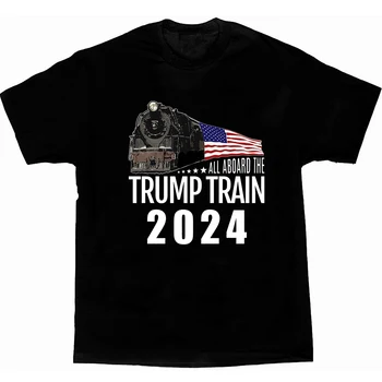Toate La Bordul Trump Tren 2024. Alegeri Suporteri Electorale T-Shirt. Premium Bumbac cu Maneci Scurte O-Neck Mens T Shirt Noi S-3XL