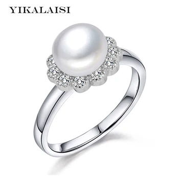 YIKALAISI 2017 Nou 100% real natural de apă dulce pearl bijuterii inele pentru femei argint 925 bijuterii veritabile perle inele