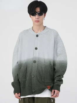 ZCSMLL Cardigan Barbati Nou Toamna Iarna coreean de Design de Moda Tricotate Pulover de Culoare de Contrast Singur Pieptul Masculin Topuri L53